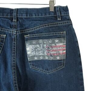 Vintage 2001 Tommy Hilfiger Jeans Womens 8 American Flag Patriotic 30x29 Cotton